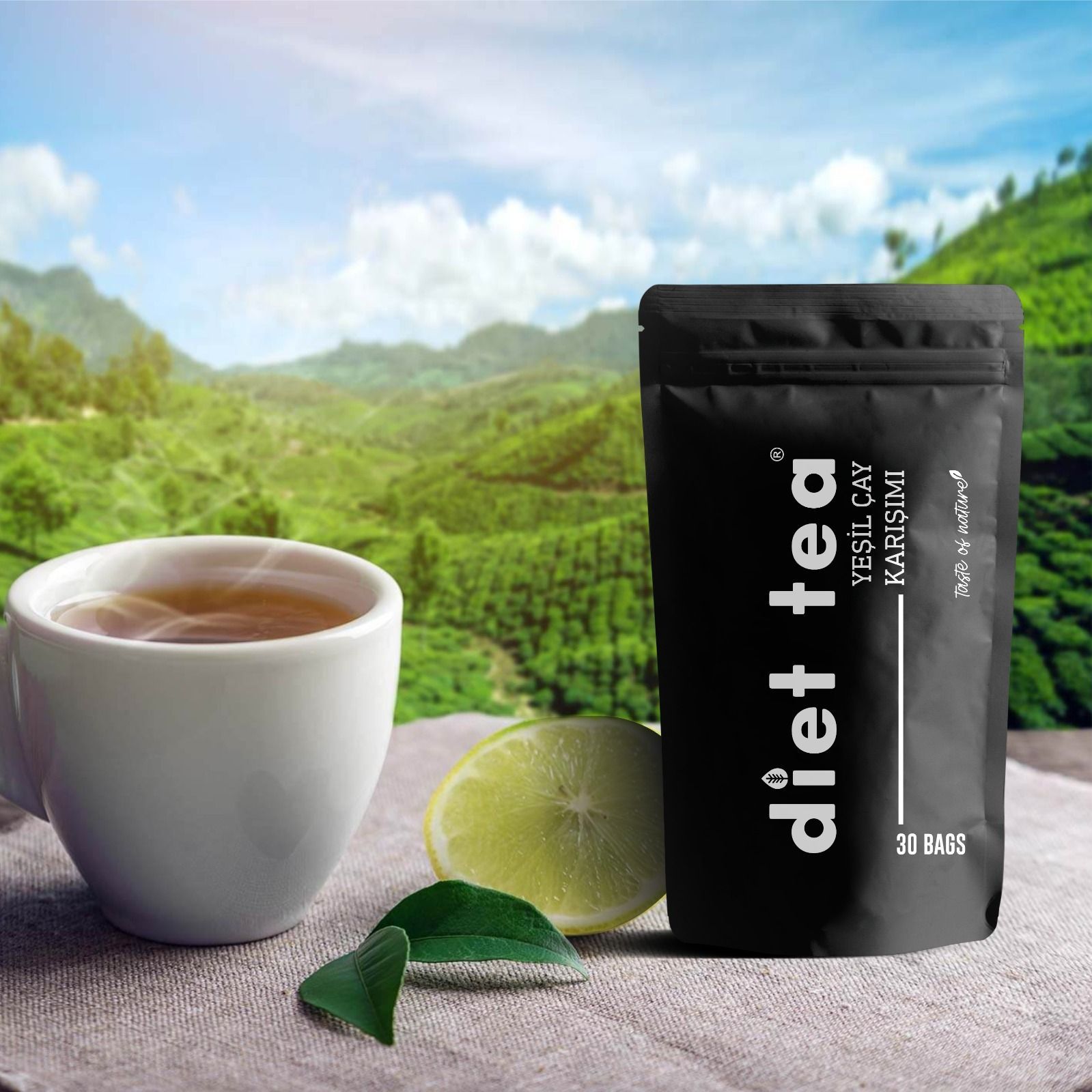 Diet Tea Yeşil Bitki Çayı Karışımı Süzen Poşet 30'lu