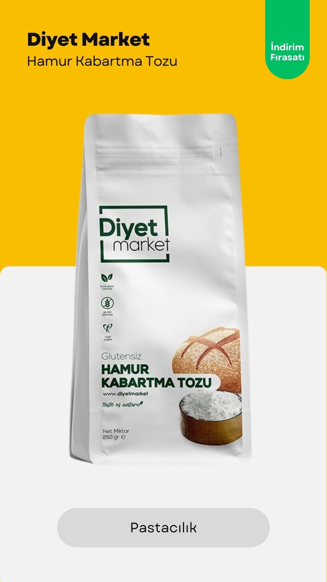 Glutensiz Hamur Kabartma Tozu 250gr