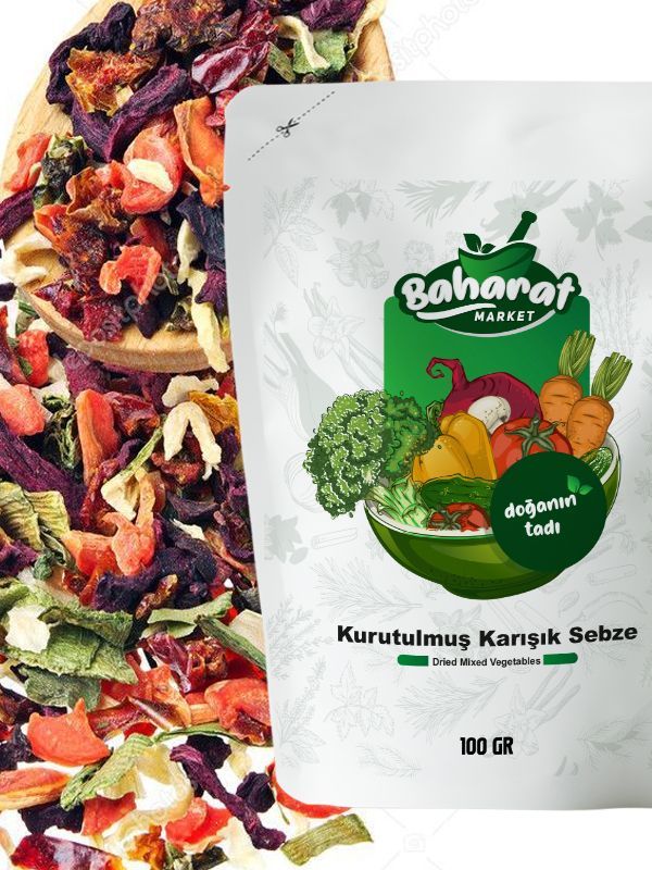 Glutensiz Yerli Üretim Sebze Kurusu Karışımı 100 GR Yerli Üretim Katkısız -Doğal Çorbalık ,Pilavlık